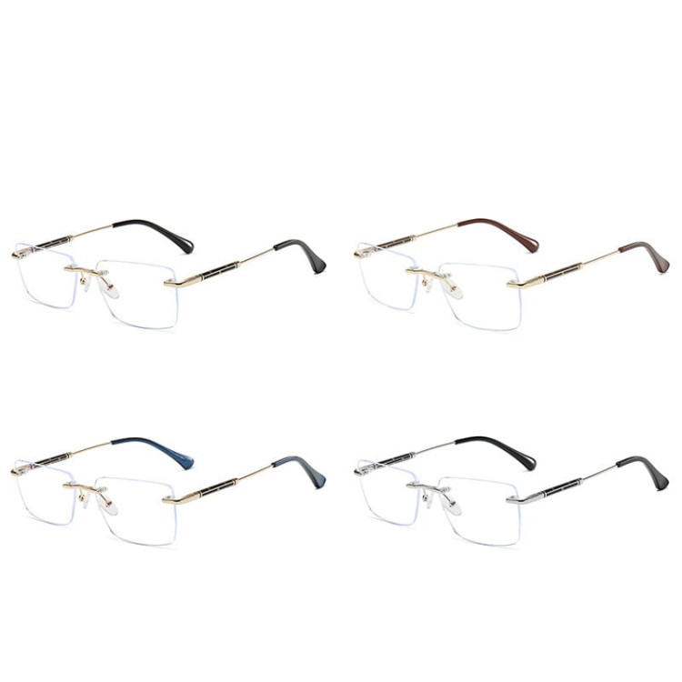 Bezramkowe okulary zerówki do komputera z filtrem Blue Light 25188 złoty/czarny