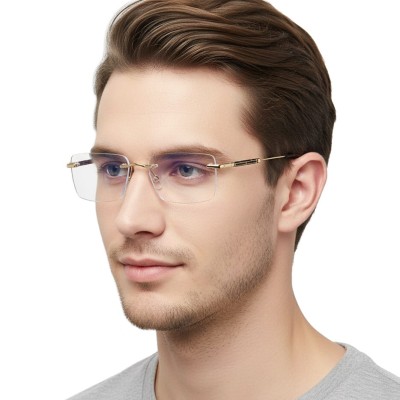 Bezramkowe okulary zerówki do komputera z filtrem Blue Light 25188 złoty/czarny