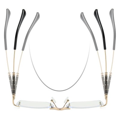 Bezramkowe okulary zerówki do komputera z filtrem Blue Light 25188 złoty/czarny