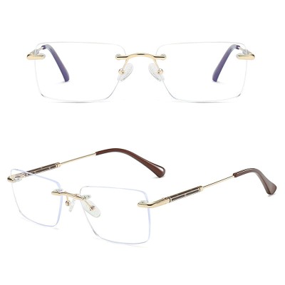 Bezramkowe okulary zerówki do komputera z filtrem Blue Light 25188A złoty/brąz