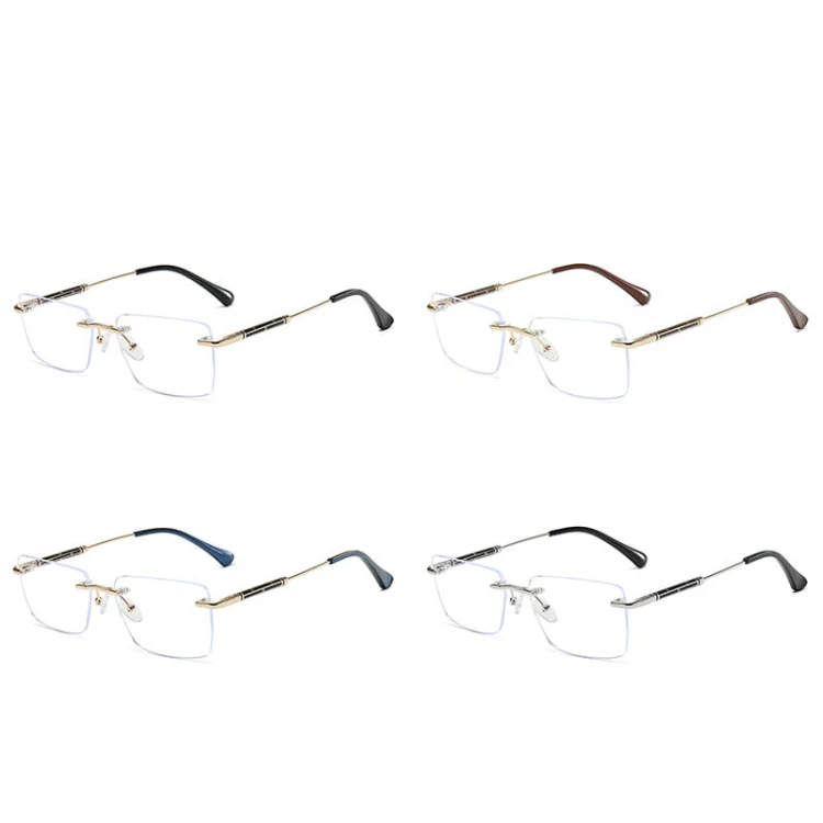 Bezramkowe okulary zerówki do komputera z filtrem Blue Light 25188C srebrny/czarny