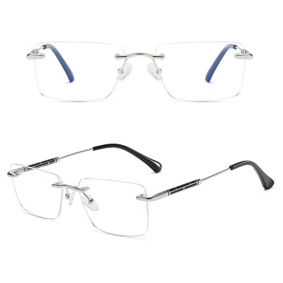 Bezramkowe okulary zerówki do komputera z filtrem Blue Light 25188C srebrny/czarny