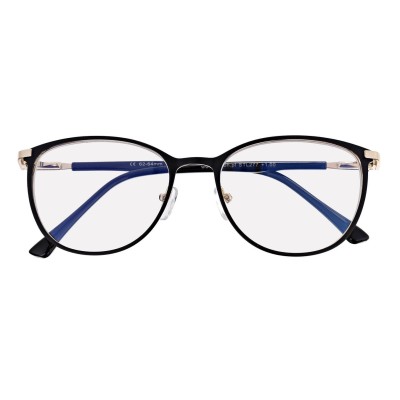 Damskie okulary +0.50 do czytania i komputera z filtrem Blue Light STL277 czarny/złoty