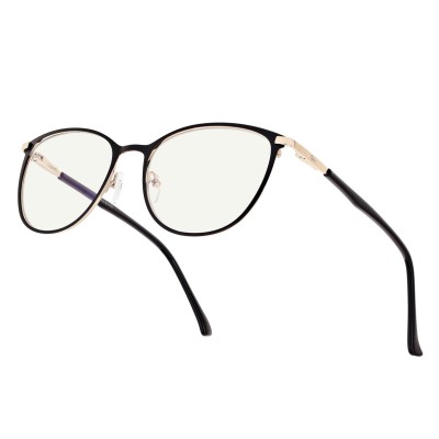 Damskie okulary +2.50 do czytania i komputera z filtrem Blue Light STL277 czarny/złoty
