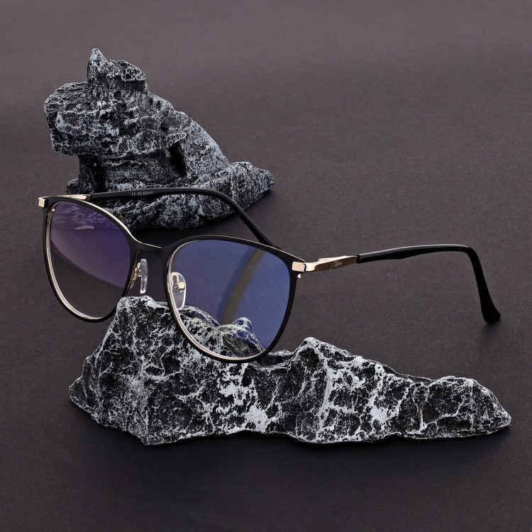 Damskie okulary +2.50 do czytania i komputera z filtrem Blue Light STL277 czarny/złoty