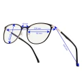 Damskie okulary do czytania i komputera z filtrem Blue Light STL277 czarny-złoty- wymiary.jpg