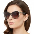 Damskie okulary przeciwsłoneczne z polaryzacją EST-14-2 krem-brąz modelka.jpg