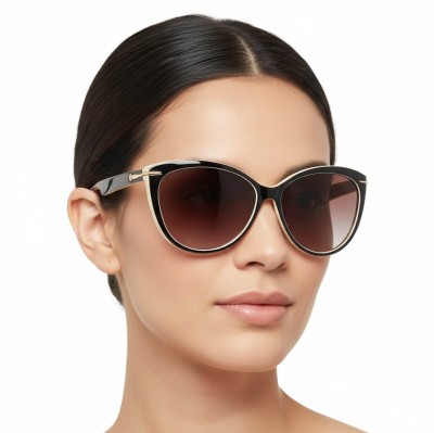 Damskie okulary przeciwsłoneczne z polaryzacją EST-14-2 krem/brąz