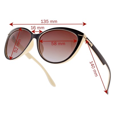 Damskie okulary przeciwsłoneczne z polaryzacją EST-14-2 krem/brąz