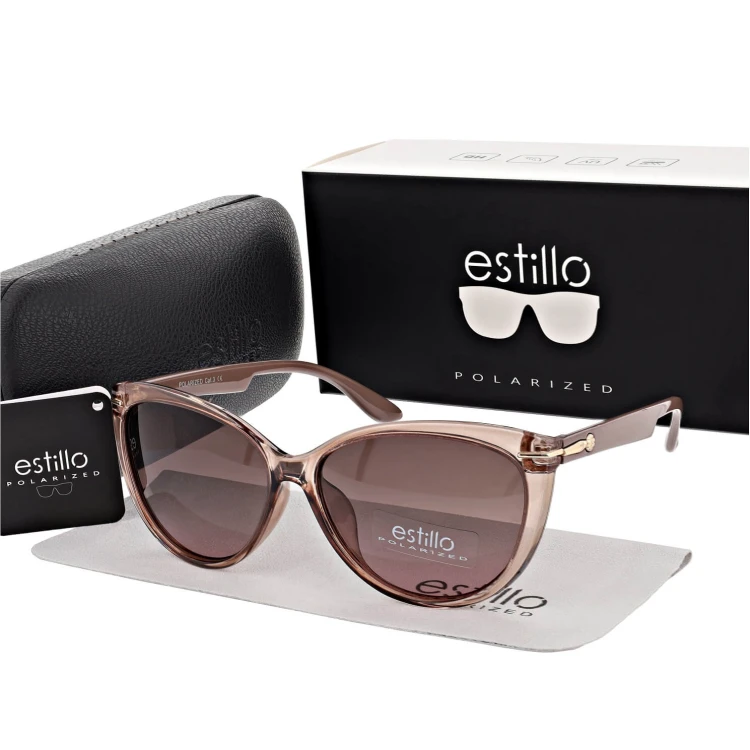 Damskie okulary przeciwsłoneczne z polaryzacją EST-14-6 Brązowo/Kawowe