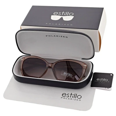 Damskie okulary przeciwsłoneczne z polaryzacją EST-14-6 Brązowo/Kawowe