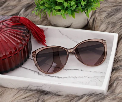 Damskie okulary przeciwsłoneczne z polaryzacją EST-14-6 Brązowo/Kawowe