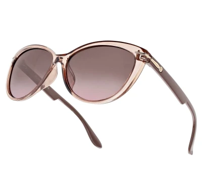 Damskie okulary przeciwsłoneczne z polaryzacją EST-14-6 Brązowo/Kawowe