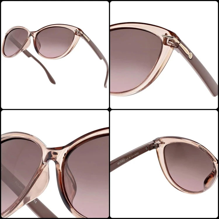 Damskie okulary przeciwsłoneczne z polaryzacją EST-14-6 Brązowo/Kawowe
