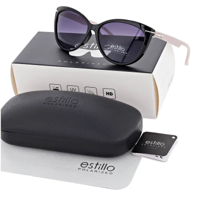 Damskie okulary przeciwsłoneczne z polaryzacją EST-14-15 czarny/wrzosowy