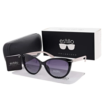 Damskie okulary przeciwsłoneczne z polaryzacją EST-14-15 czarny/wrzosowy