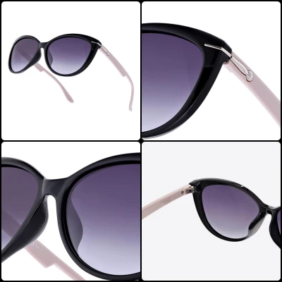 Damskie okulary przeciwsłoneczne z polaryzacją EST-14-15 czarny/wrzosowy