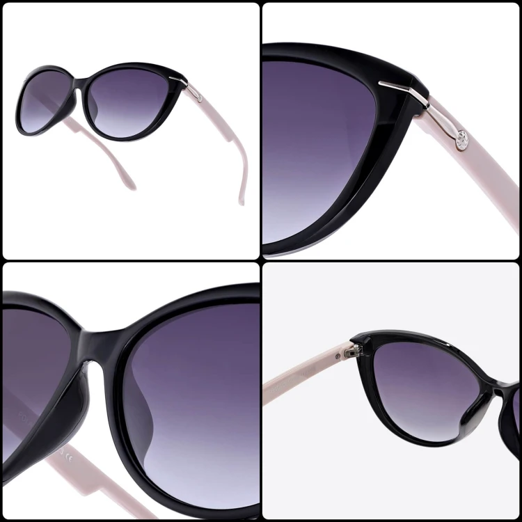 Damskie okulary przeciwsłoneczne z polaryzacją EST-14-15 czarny/wrzosowy