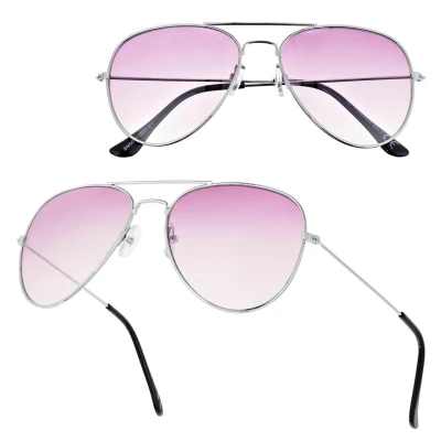 Okulary przeciwsłoneczne pilotki cieniowane w kat.1 - 2163TS srebrny/fiolet