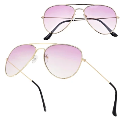 Okulary przeciwsłoneczne pilotki cieniowane w kat.1 - 2163T złoty/fiolet