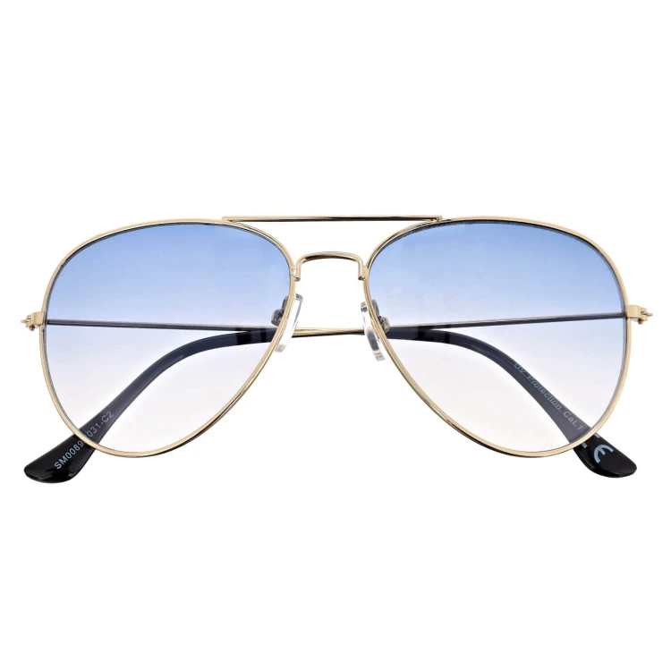 Okulary przeciwsłoneczne pilotki cieniowane w kat.1 - 2163N złoty/niebieski