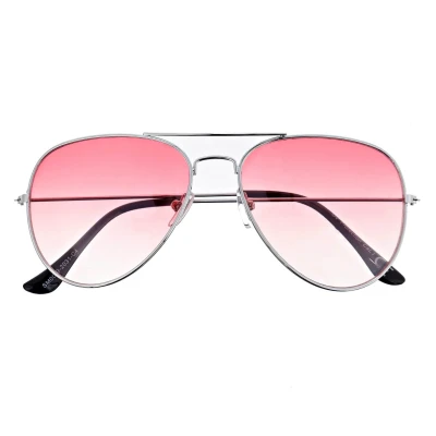 Okulary przeciwsłoneczne pilotki cieniowane w kat.1 - 2163US srebrny/róż