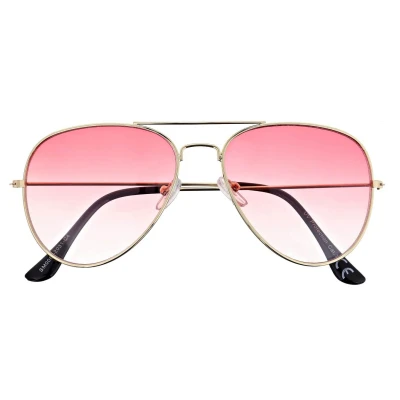 Okulary przeciwsłoneczne pilotki cieniowane w kat.1 - 2163U złoty/róż