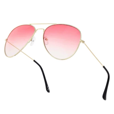Okulary przeciwsłoneczne pilotki cieniowane w kat.1 - 2163U złoty/róż