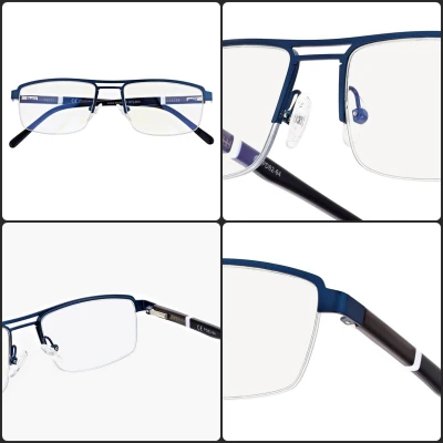 Męskie okulary PREMIUM +1.75 do czytania i komputera Blue Light+Antyrefleks STL260 granat
