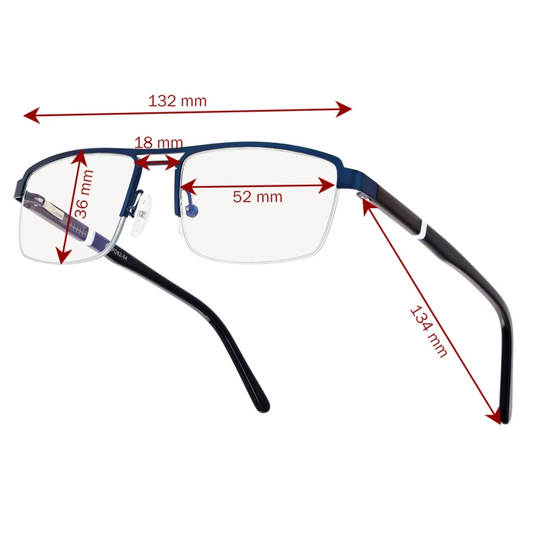 Męskie okulary PREMIUM +1.75 do czytania i komputera Blue Light+Antyrefleks STL260 granat