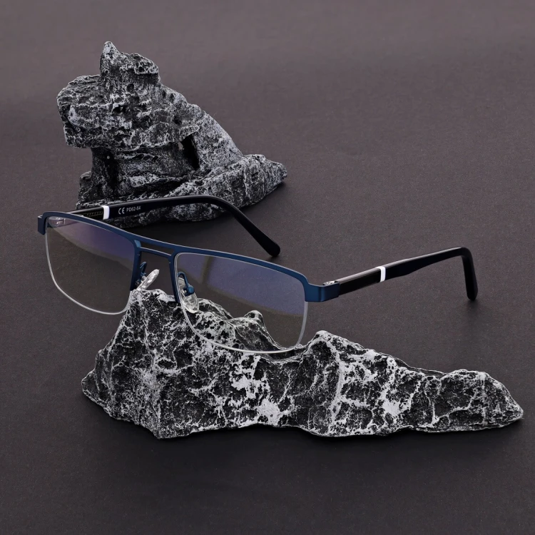 Męskie okulary PREMIUM +3.25 do czytania i komputera Blue Light+Antyrefleks STL260 granat