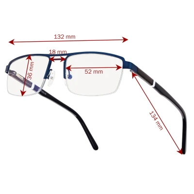 Męskie okulary PREMIUM +3.25 do czytania i komputera Blue Light+Antyrefleks STL260 granat