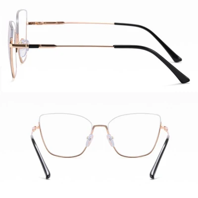 Damskie okulary półramki kocie zerówki do komputera BLUE LIGHT 25142B ze skazą!
