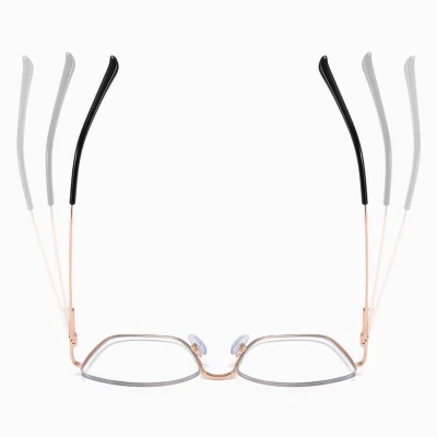 Damskie okulary półramki kocie zerówki do komputera BLUE LIGHT 25142B ze skazą!