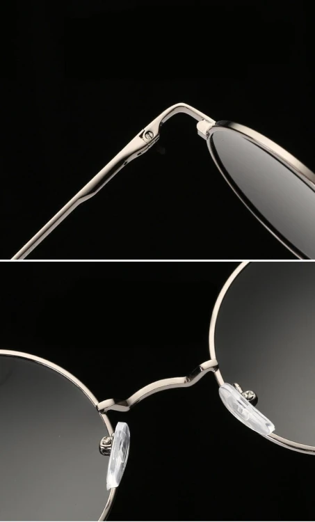 Srebrne okulary Lenonki przeciwsłoneczne polaryzacyjne okrągłe POL-3310C ze skazą!