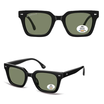 Okulary przeciwsłoneczne z polaryzacją prostokątne MP172A czarny/zielony