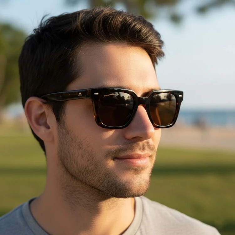 Okulary przeciwsłoneczne z polaryzacją prostokątne MP172B panterka