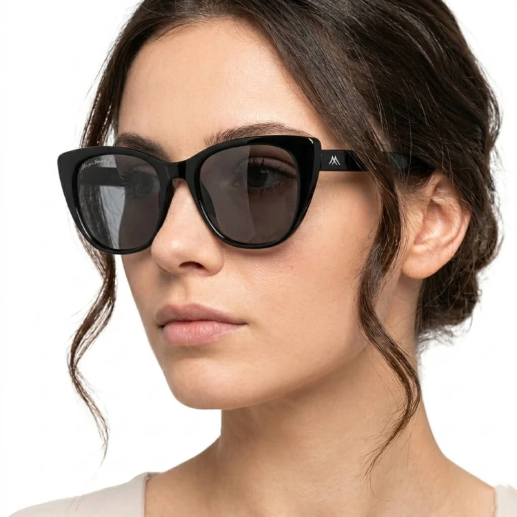 Damskie okulary przeciwsłoneczne z polaryzacją kocie oczy MP173 czarne