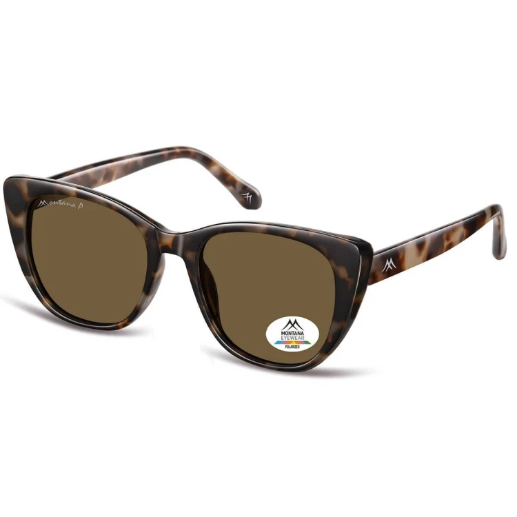 Damskie okulary przeciwsłoneczne z polaryzacją kocie oczy MP173B mleczna panterka