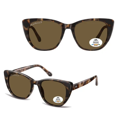 Damskie okulary przeciwsłoneczne z polaryzacją kocie oczy MP173B mleczna panterka