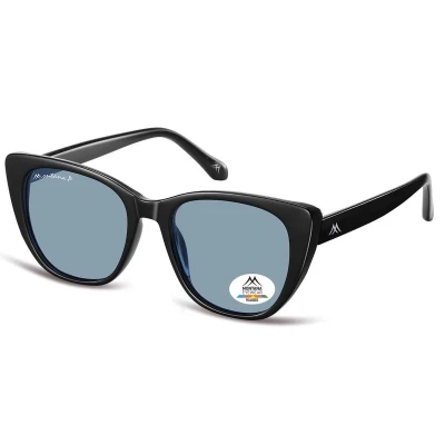 Damskie okulary przeciwsłoneczne z polaryzacją kocie oczy MP173D w kat. 2 czarny/błękit