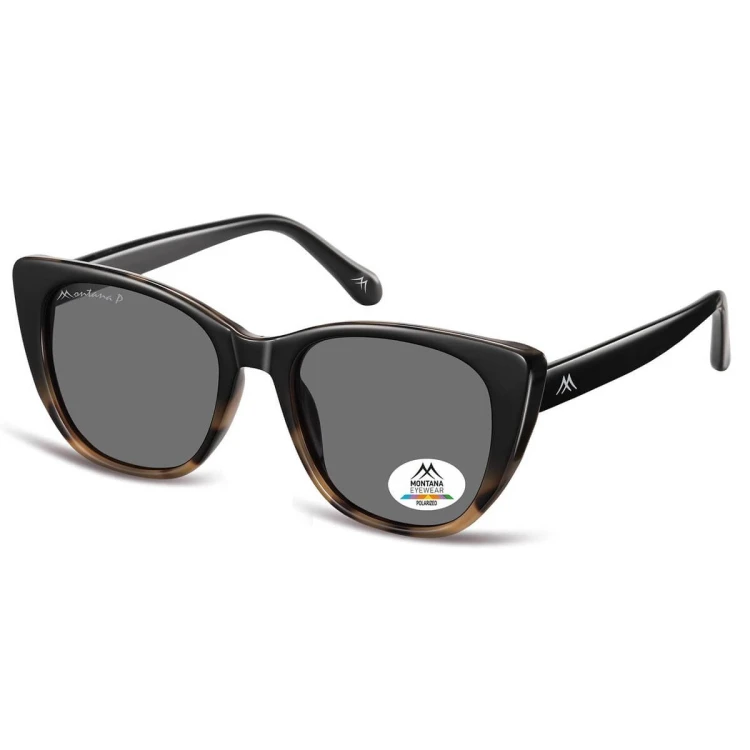 Damskie okulary przeciwsłoneczne z polaryzacją kocie oczy MP173E czarny/panterka