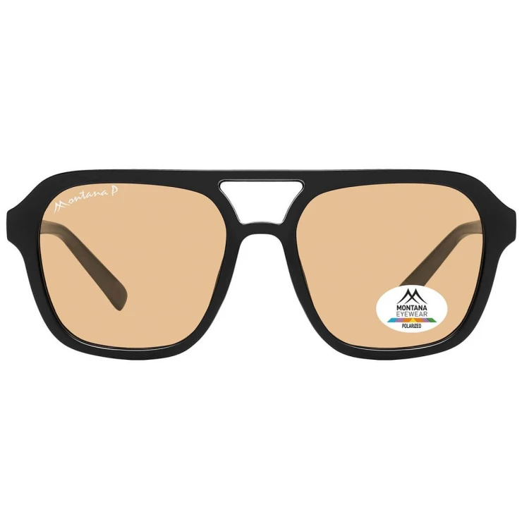 Męskie okulary przeciwsłoneczne z polaryzacją pilotki MP174A w kat.1 czarny/pomarańcz