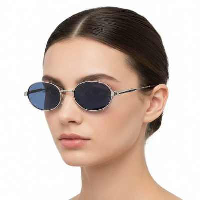 Damskie okulary fotochromowe kat.2-3 przeciwsłoneczne STLF-06D srebrny/niebieski