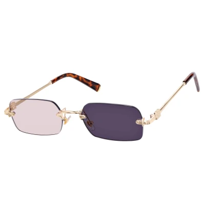 Damskie okulary fotochromowe kat.1-3 przeciwsłoneczne bezramkowe STLF-05 złoty/szary