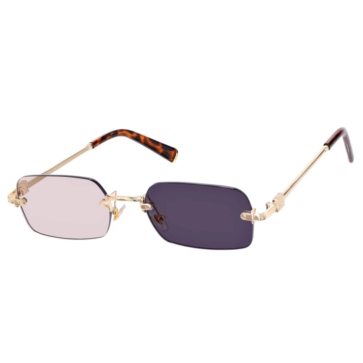 Damskie okulary fotochromowe kat.1-3 przeciwsłoneczne bezramkowe STLF-05 złoty/szary
