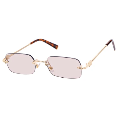 Damskie okulary fotochromowe kat.1-3 przeciwsłoneczne bezramkowe STLF-05 złoty/szary