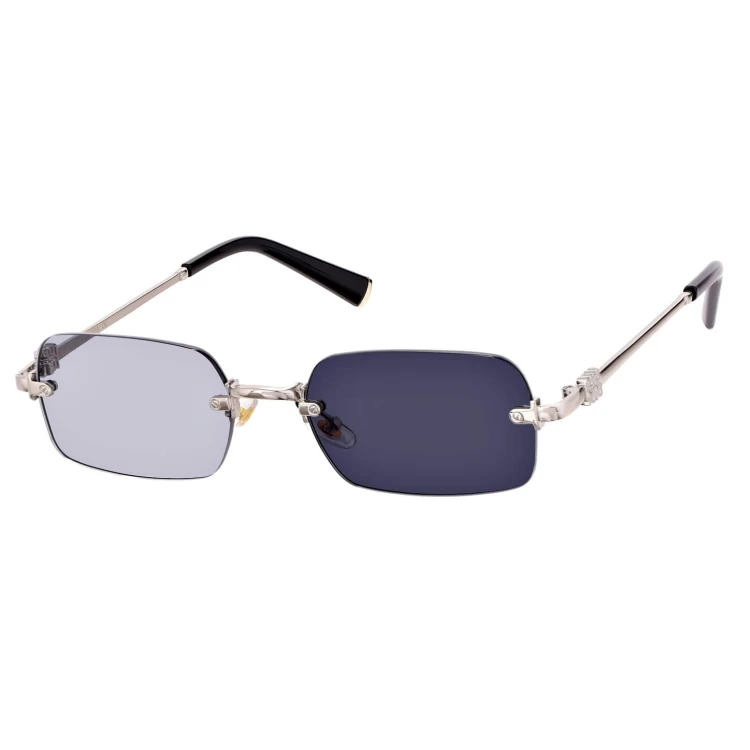 Damskie okulary fotochromowe kat.2-3 przeciwsłoneczne bezramkowe STLF-05A srebrny/czarny