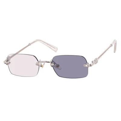 Damskie okulary fotochromowe kat.1-3 przeciwsłoneczne bezramkowe STLF-05B srebrny/szary