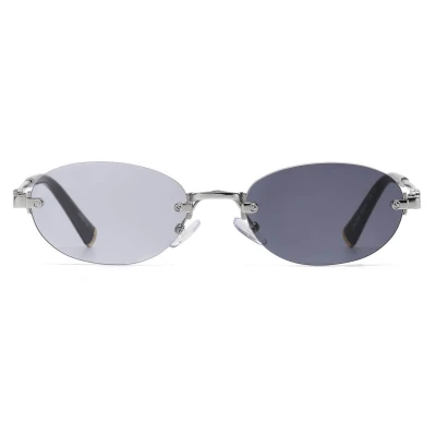 Damskie okulary fotochromowe kat.2-3 przeciwsłoneczne bezramkowe STLF-04A srebrny/czarny